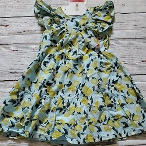 French Connection Yellow and Green Ruffled Tiered Sundress
